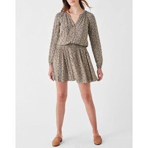 New Faherty Women's Size L Montara Dress Leaf Batik Blouse dress MSRP $178